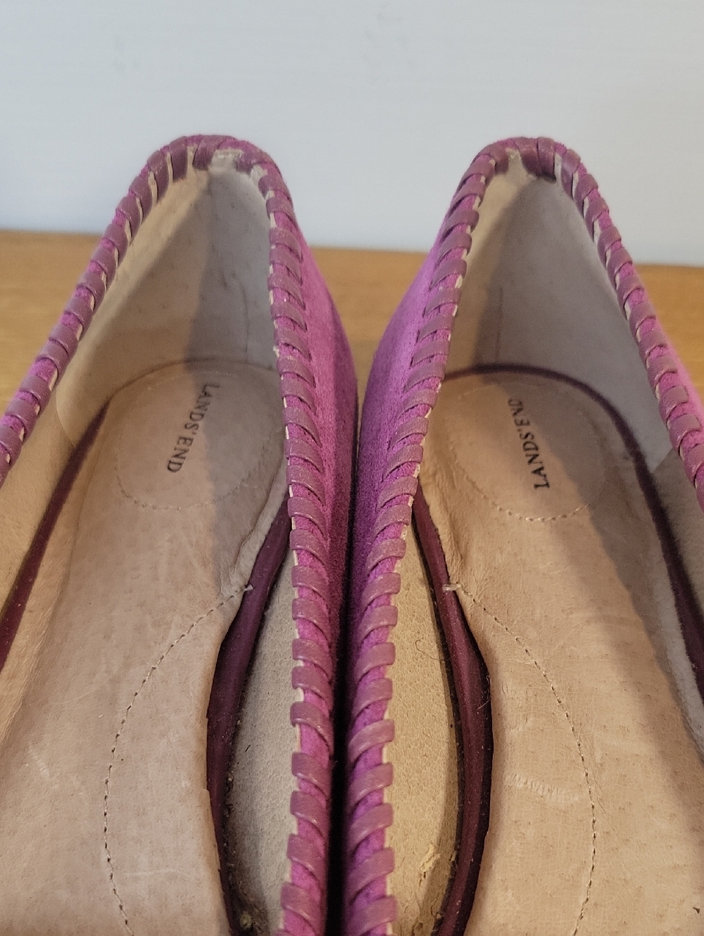 Lands' End Purple Suede Whipstitch Flats Womens Size 6½B - Picture 16 of 16